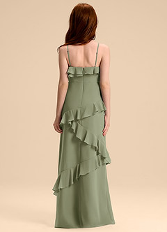 Azazie Evara Junior Pistachio A-Line Chiffon Dress image2