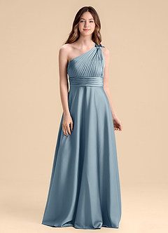 Azazie Charlize Junior Klä av A-Line i Stretch Satin Plisserad image1