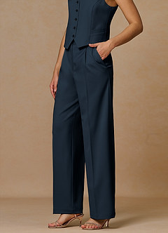 front Rowan Bleu Marine Pantalon de performance en tissage raffiné