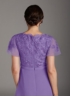 Azazie Singer Mother of the Bride Dresses Tahiti A-Line V-Neck Lace Chiffon Dress image4