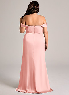 Azazie Johana Essayer des robes à la maison Robe Sirène Convertible en Satin extensible Épaule décolletée Noir image9