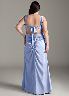 Azazie Jesaphine Bridesmaid Dresses Ice Sheath Bow Stretch Satin Dress image9