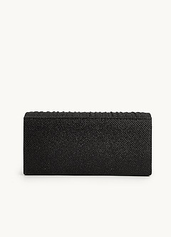 front Pochette à rabat plissée avec nœud en strass