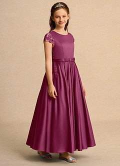 Azazie Bunny Girls Formal Abiti da Ragazza di Fiori Abito Principessa in Pizzo Gelso image5