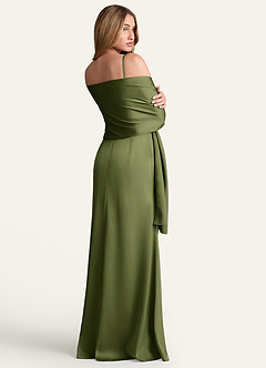 front Azazie Matchande Färg Ireland Stretch Satin Sjal