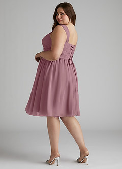 Azazie Angie Bridesmaid Dresses Vintage Mauve A-Line Corset Chiffon Dress image12