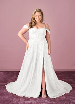 Barbie ♥ Azazie Wedding Dresses Diamond White A-Line Sequins Tulle Dress image6