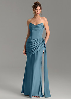 Azazie Zorah Bridesmaid Dresses Bermuda Mermaid Corset Stretch Satin Convertible Dress image4