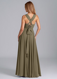 Azazie Darana Brautjungfernkleider A-Linie Korsett Chiffon Kleid Weidengrün image7