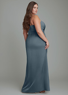 Azazie Calandra Bridesmaid Dresses Twilight Sheath Pleated Stretch Satin Dress image12