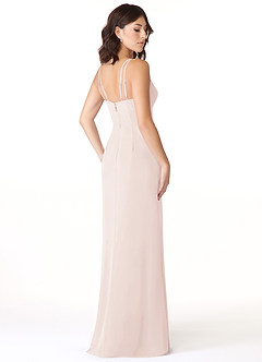 Azazie Leo Bridesmaid Dresses Rose Petal Mermaid V-Neck Pleated Chiffon Dress image4