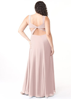 Azazie Nahrin Bridesmaid Dresses Blushing Pink A-Line V-Neck Pleated Chiffon Dress image8