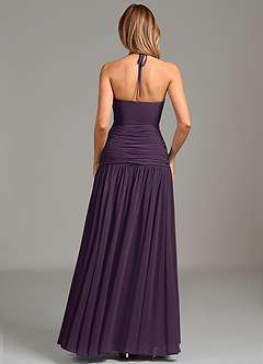Azazie Vashti Bridesmaid Dresses Plum A-Line Chiffon Dress image2