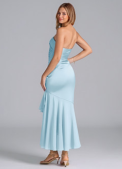 Azazie Danie Jurken voor bruidsmeisjes Jurk van Chiffon met Kolom Strapless Hemelsblauw image2
