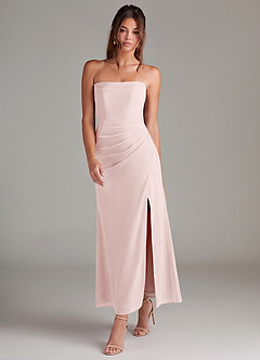 Azazie Leonis Abiti da Damigella Abito Convertibile Sirena in Chiffon Senza Cinturino Rosa Rossore image7