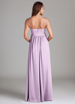 Azazie Emree Maternity Bridesmaid Dresses A-Line Stretch Satin Floor-Length Dress with Pockets image2