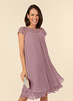 Azazie Tess Mother of the Bride Dresses Dusty Rose Empire Sequins Chiffon Dress image8