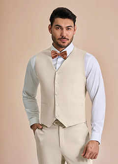front William Tan Comfort Blend Suit Vest
