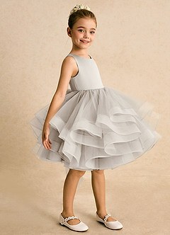 Azazie Tinie Flower Girl Dresses Frost Ball-Gown Bow Tulle Dress image4