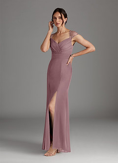 Azazie Blanchett Mother of the Bride Dresses Dusty Rose Mermaid Sequins Chiffon Dress image4