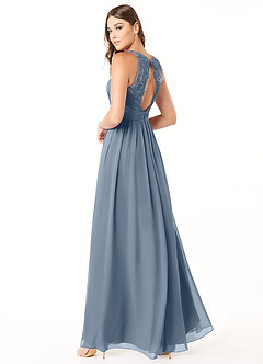 Azazie Luz Brautjungfernkleider A-Linie Spitze Chiffon Kleid Zwielichtviolett image4