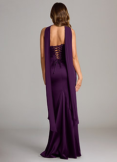 Azazie Sorrel Bridesmaid Dresses Grape Mermaid Strapless Stretch Satin Convertible Dress image2
