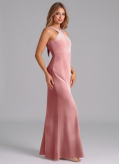 Azazie Doretta Bridesmaid Dresses Dusty Rose Mermaid Pleated Velvet Dress image5