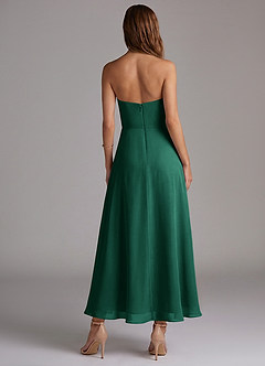 Azazie Wren Vestidos de madrinha de casamento Vestido Esmeralda de Chiffon de Linha A com Sem alças image4