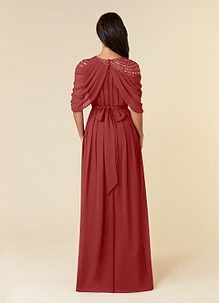 Azazie Olena Mother of the Bride Dresses Rust A-Line Sequins Chiffon Dress image2