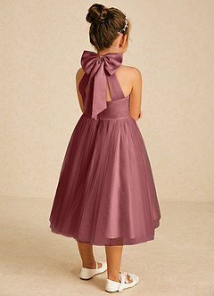Azazie Dora Flower Girl Dresses Amethyst A-Line Bow Tulle Dress image1