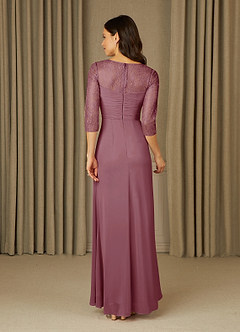 Azazie Zolla Mother of the Bride Dresses Vintage Mauve A-Line Lace Chiffon Dress image2