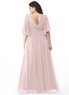 Azazie Temeka Bridesmaid Dresses Blushing Pink A-Line Ruched Chiffon Dress image8