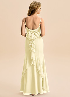 Azazie Lioren Junior Robe Sirène en Mousseline de soie Arc Sorbet Citron image3