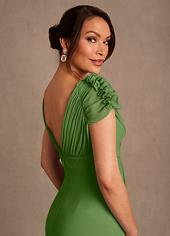 Azazie Louella Mother of the Bride Dresses Basil A-Line Pleated Chiffon Dress image5
