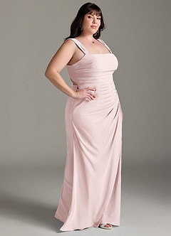 Azazie Jesaphine Abiti da Damigella Abito Tubino in Chiffon Fiocco Rosa Rossore image10