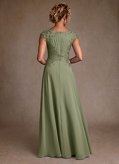 Azazie Christi Mother of the Bride Dresses Pistachio A-Line Lace Chiffon Dress image2