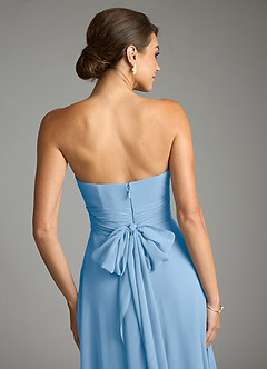 Azazie Tamira Bridesmaid Dresses Powder Blue A-Line Pleated Chiffon Convertible Dress image5