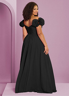 Barbie ♥ Azazie Brautjungfernkleider Wandelbar A-Linie Schulterfrei Chiffon Kleid Schwarz image19