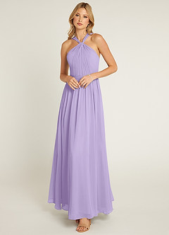 Azazie Jacey Final Sale Lilac A-Line Pleated Chiffon Dress image1