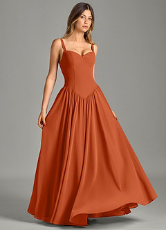 Azazie Evadina Suknie dla druhen Linia A Gorset Szyfon Do ziemi Sukienka image3