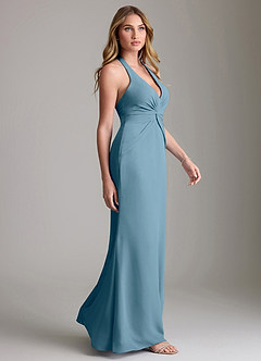Azazie Valerie Bridesmaid Dresses Bermuda Mermaid Pleated Chiffon Dress image4
