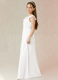 Azazie Alyssa A-Line Chiffon Floor-Length Junior Bridesmaid Dress image3