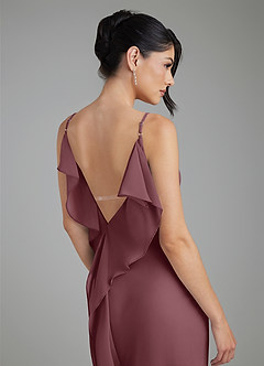 Azazie Veronica Bridesmaid Dresses Sangria Sheath Chiffon Dress image6