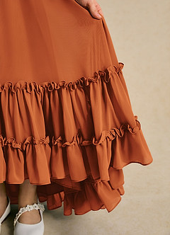 Azazie Kass Blumenmädchenkleider A-Linie Plissee Chiffon Kleid Kanel image7