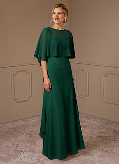 Azazie Bowie Mother of the Bride Dresses Emerald A-Line Chiffon Dress image2