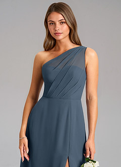 Azazie Phaedra Bridesmaid Dresses Neptune A-Line One Shoulder Chiffon Dress image8