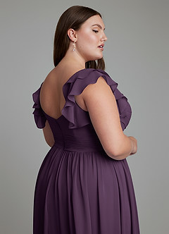 Azazie Anaya Bridesmaid Dresses Plum A-Line Sweetheart Neckline Chiffon Dress image15