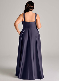 Azazie Shaude Bridesmaid Dresses Stormy A-Line Pleated Stretch Satin Dress image13
