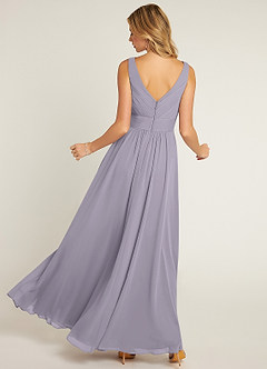 Azazie Pierrette Bridesmaid Dresses Fog A-Line Pleated Chiffon Dress image12