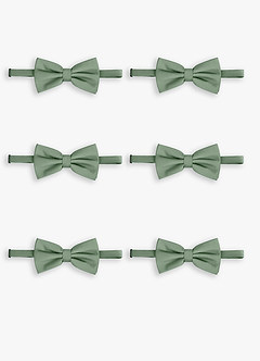 front Adjustable Stretch Satin Bow Tie – 6-Piece Set
